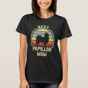 Bestes Dog Mutter Mama Vintag Papillon T-Shirt