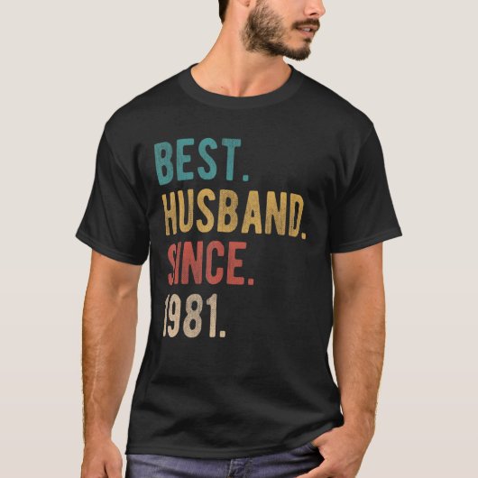 Bestes Ehemann seit 1981 41. Hochzeit T-Shirt (Vorderseite)