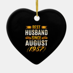 Bestes Ehemann seit August 1957 Niedlicher Jahrest Keramik Ornament