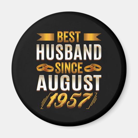 Bestes Ehemann seit August 1957 Niedlicher Jahrest Magnet (Vorne)