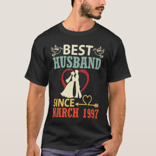 Bestes Ehemann seit März 1997 Hochzeit Verheiratet T-Shirt