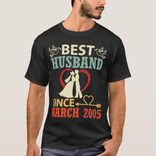 Bestes Ehemann seit März 2005 Hochzeit Verheiratet T-Shirt
