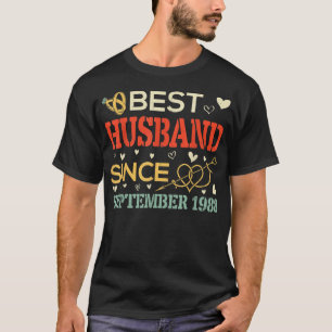 Bestes Ehemann seit September 1988 Hochzeit Verhei T-Shirt