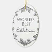 Bestes Estheticiangeschenk 3 der Welt Keramikornament (Links)