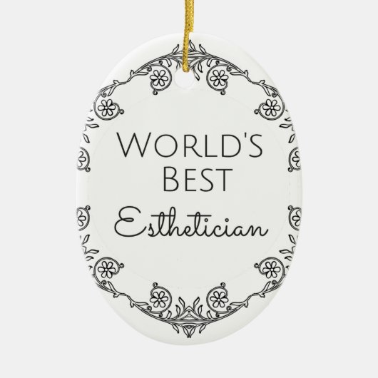 Bestes Estheticiangeschenk 3 der Welt Keramikornament (Vorne)