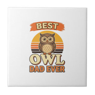 Bestes Eulen-Vater-T-Shirt-Design mit Vintage-Grav Fliese