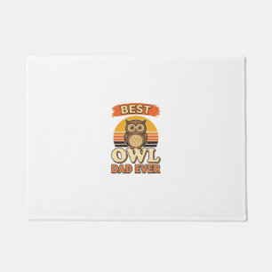 Bestes Eulen-Vater-T-Shirt-Design mit Vintage-Grav Fußmatte