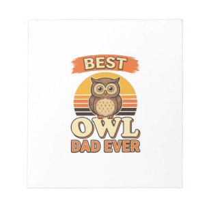 Bestes Eulen-Vater-T-Shirt-Design mit Vintage-Grav Notizblock