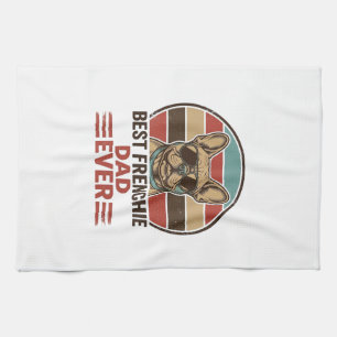 Bestes Französisch Dad Ever Vintage Bulldog Shirt_ Geschirrtuch