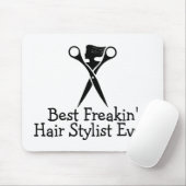 Bestes Freakin Haar-Stylist-überhaupt Schwarzes Mousepad (Mit Mouse)