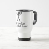 Bestes Freakin Haar-Stylist-überhaupt Schwarzes Reisebecher (VorderseiteRechts)