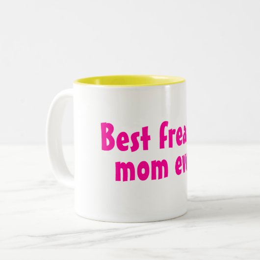 Bestes Freakin Mama-überhaupt Rosa Zweifarbige Tasse (Vorderseite Links)