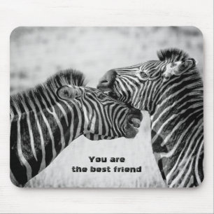 Bestes Freund-Zitat mit Zebras Mousepad