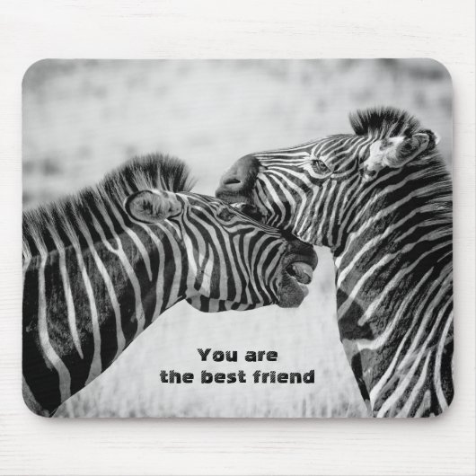 Bestes Freund-Zitat mit Zebras Mousepad (Vorne)
