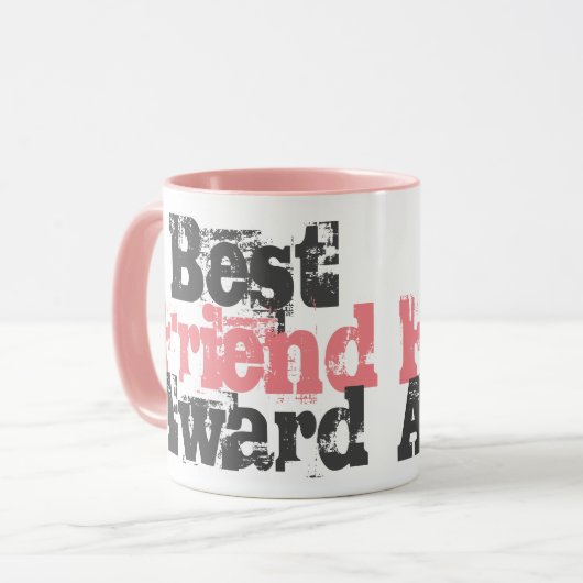 Bestes freundliches Geschenk in Rosa und Grau Tass Tasse (Vorderseite Links)