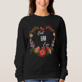 Bestes Gan Ever mit Orange Floral Fun Tante Oma Sweatshirt (Vorderseite)