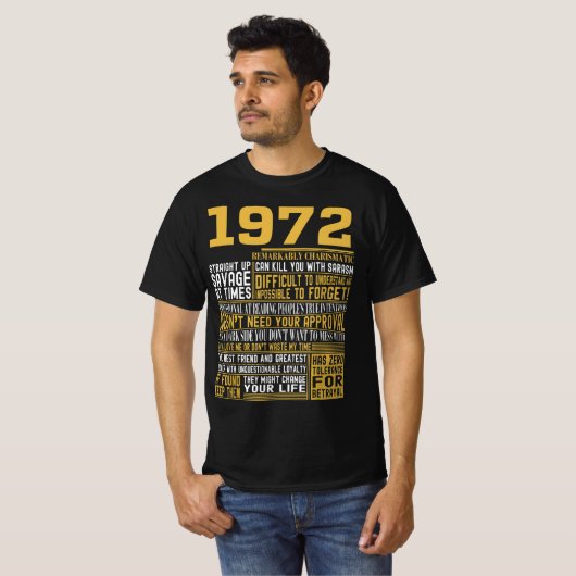 Bestes Geborenes 1972 Fakten für Männer, Frauen, B T-Shirt (Vorne ganz)