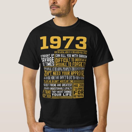 Bestes Geborenes 1973 Fakten für Männer, Frauen, B T-Shirt (Vorderseite)