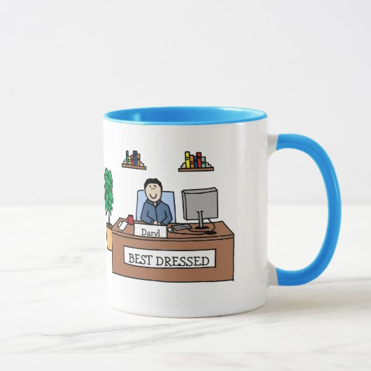 Bestes gekleidet - personalisierte Cartoon-Tasse Tasse (Rechts)