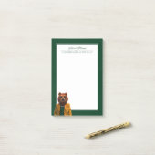 Bestes gekleideter Bär | addieren Ihren Namen Post-it Klebezettel (Auf Schreibtisch)