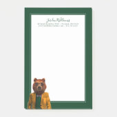 Bestes gekleideter Bär | addieren Ihren Namen Post-it Klebezettel (Vorderseite)