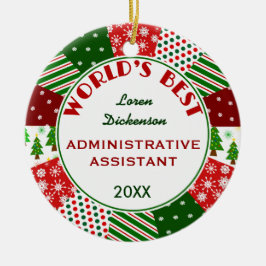 Bestes Geschenk Admin Asst Weihnachts Keramik Ornament