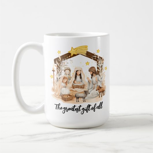 Bestes Geschenk aller Weihnachtskrippen Kaffeetasse (Links)