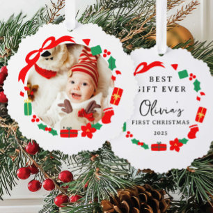 Bestes Geschenk Erste Weihnachten Ornament Karte