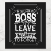 Bestes Geschenk für Boss Weinkarte verlassend Weinetikett (Einzelnes Label)