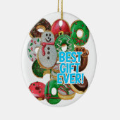 Bestes Geschenk für immer! Xmas Doughnut Keramik Ornament (Rechts)