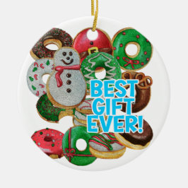 Bestes Geschenk für immer! Xmas Doughnut Keramik Ornament