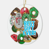 Bestes Geschenk für immer! Xmas Doughnut Keramik Ornament (Links)
