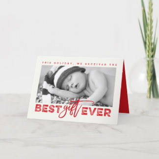 Bestes Geschenk für je Grunge Typografie New Baby Feiertagskarte