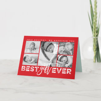 Bestes Geschenk für je Grunge Typografie New Baby Feiertagskarte