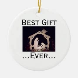 Bestes Geschenk für jeden Jesus Krippe Geschichte Keramik Ornament