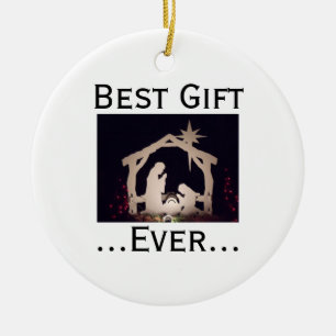 Bestes Geschenk für jeden Jesus Krippe Geschichte Keramik Ornament