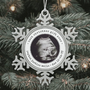 Bestes Geschenk für jedes ultrasound Baby Foto Bla Schneeflocken Zinn-Ornament