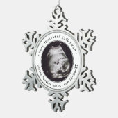 Bestes Geschenk für jedes ultrasound Baby Foto Bla Schneeflocken Zinn-Ornament (Rechts)