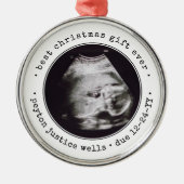 Bestes Geschenk für jedes Ultrasound Baby Foto Ein Ornament Aus Metall (Vorne)
