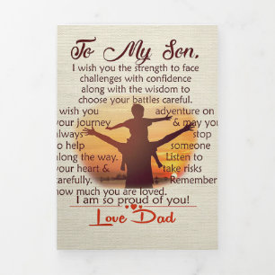 Bestes Geschenk für Son   Zu meinen Son-Zitaten Dreifach Gefaltete Ankündigung