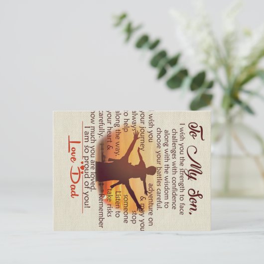 Bestes Geschenk für Son | Zu meinen Son-Zitaten Postkarte (Stehend Vorderseite)