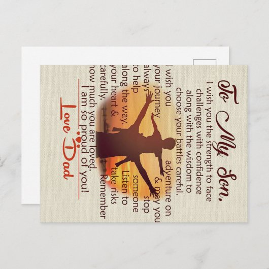 Bestes Geschenk für Son | Zu meinen Son-Zitaten Postkarte (Vorne/Hinten)