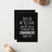 BESTES GESCHENK FÜR VERLASSEND KÜHLER MITTEILUNGSKARTE (Vorderseite/Rückseite Beispiel)