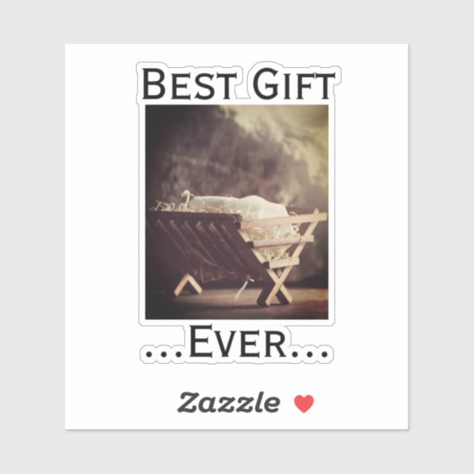 Bestes Geschenk für Weihnachten in Manger Aufkleber (Blatt)
