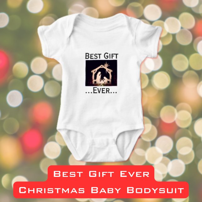 Bestes Geschenk je - Krippe passt Weihnachten Baby Strampler (Von Creator hochgeladen)