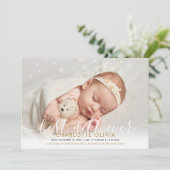 Bestes Geschenk je Schnee Foto Weihnachtsgeburt Ankündigung (Stehend Vorderseite)