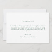 Bestes Geschenk Minimalistisch Forest Green Christ Ankündigung (Rückseite)