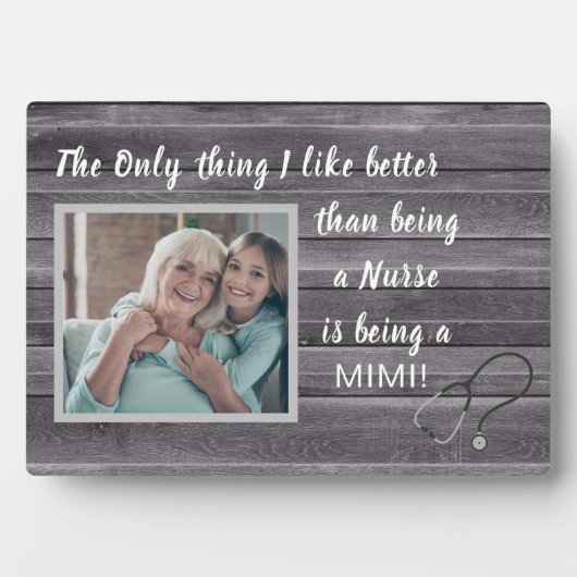 Bestes Geschenk! Nurse-Mimi Foto Plaque Fotoplatte (Vorderseite)