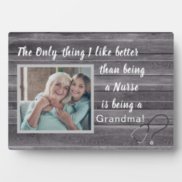 Bestes Geschenk! Nurse-Oma Foto Plaque Fotoplatte