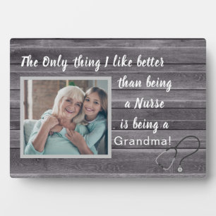 Bestes Geschenk! Nurse-Oma Foto Plaque Fotoplatte